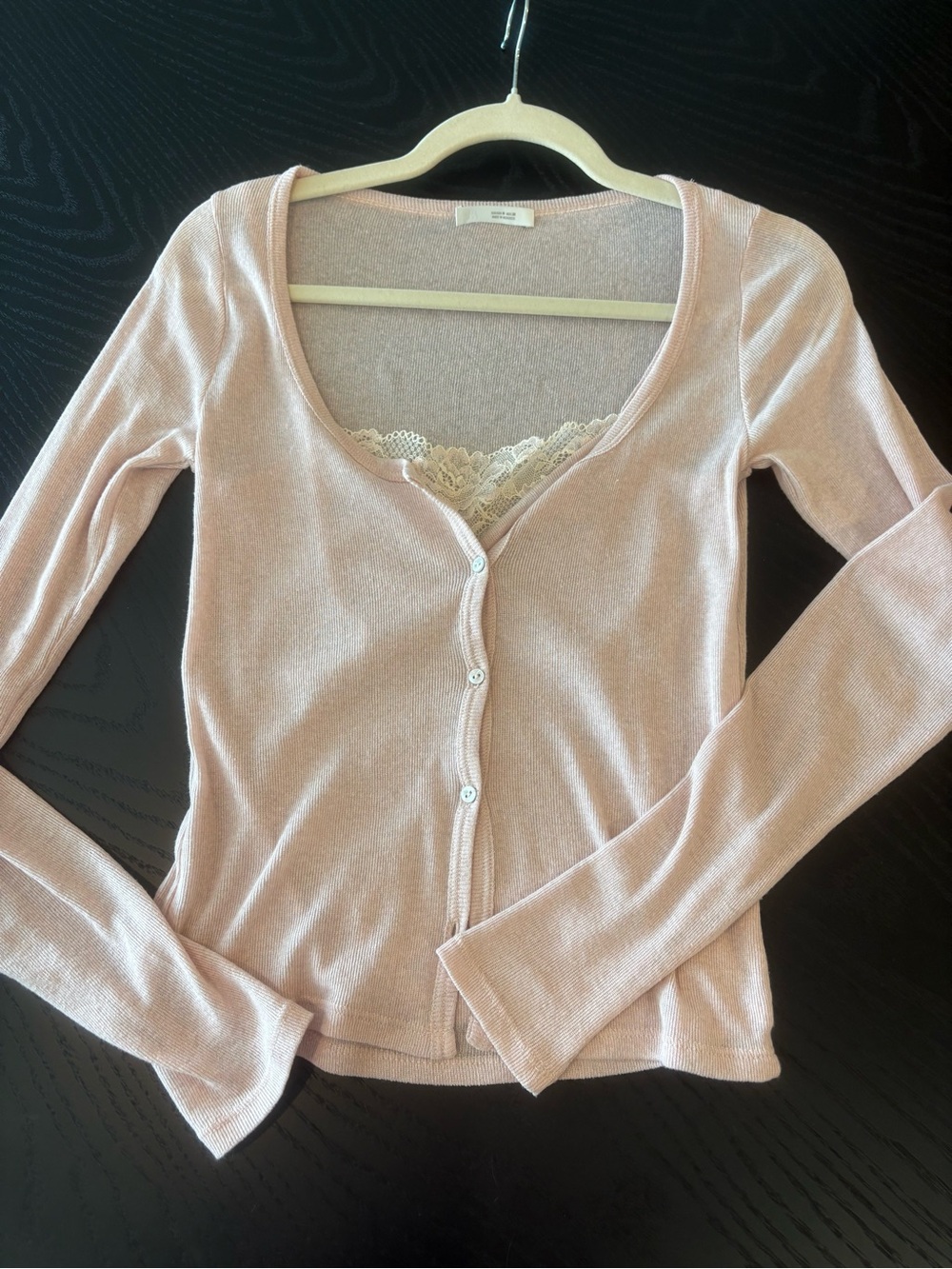 Zara Blush Pink Slim Button-Up Sweater Cardigan